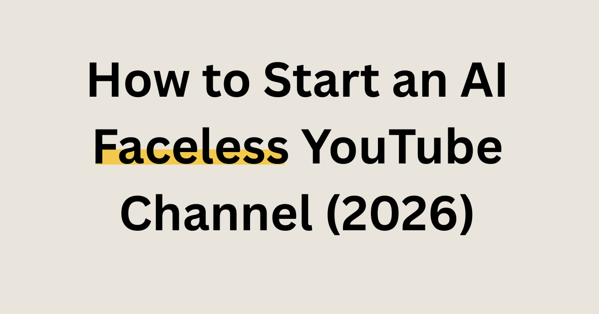 Featured image for a guide on starting an AI faceless YouTube channel in 2026, showcasing a professional AI avatar and the SmartToolsPath logo.