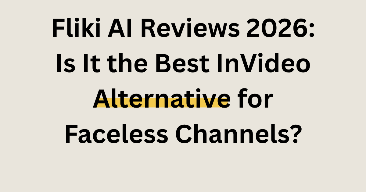 Fliki AI review 2026 dashboard for creating faceless videos as an InVideo alternative