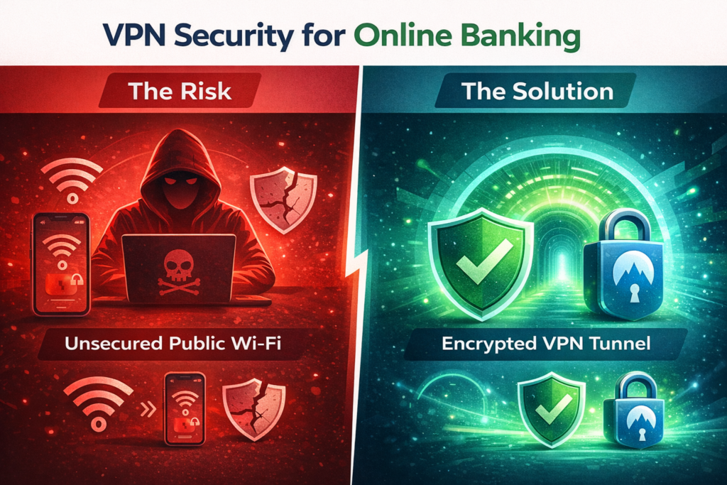 is vpn safe for online banking infographic